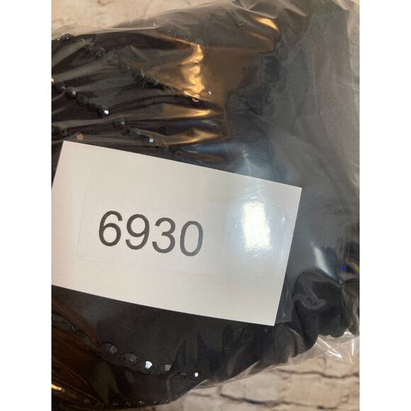 Grace Hill Midi Dress Womens 14 Black LBD Beaded Draped Ruched Sleeveless Sheath - Picture 3 of 15